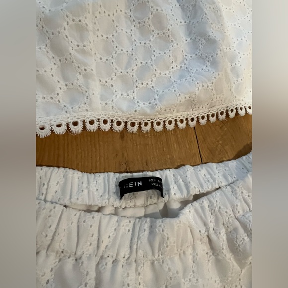 SHEIN White Eyelet Ruffle Set - Picture 4 of 6